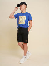 Boys Black Casual Regular Fit Shorts