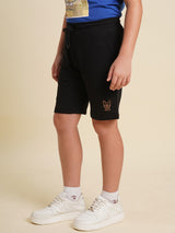 Boys Black Casual Regular Fit Shorts