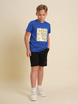 Boys Black Casual Regular Fit Shorts