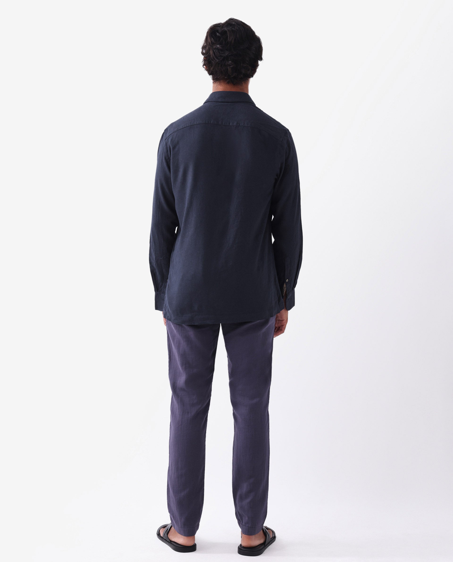 Men's Purple Casual Regular Fit Solid Trouser