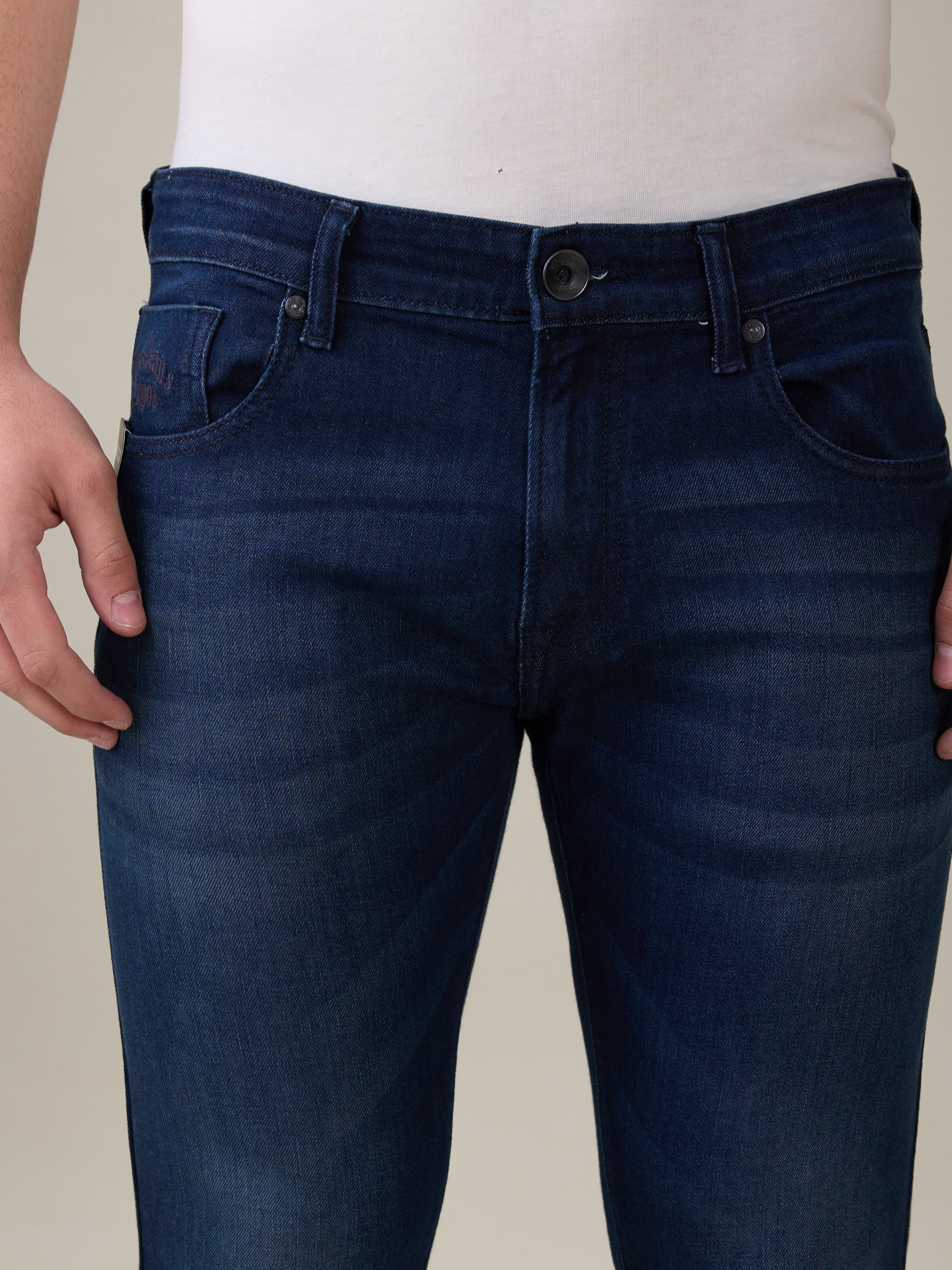 Mens Blue Casual Slim Fit Jeans