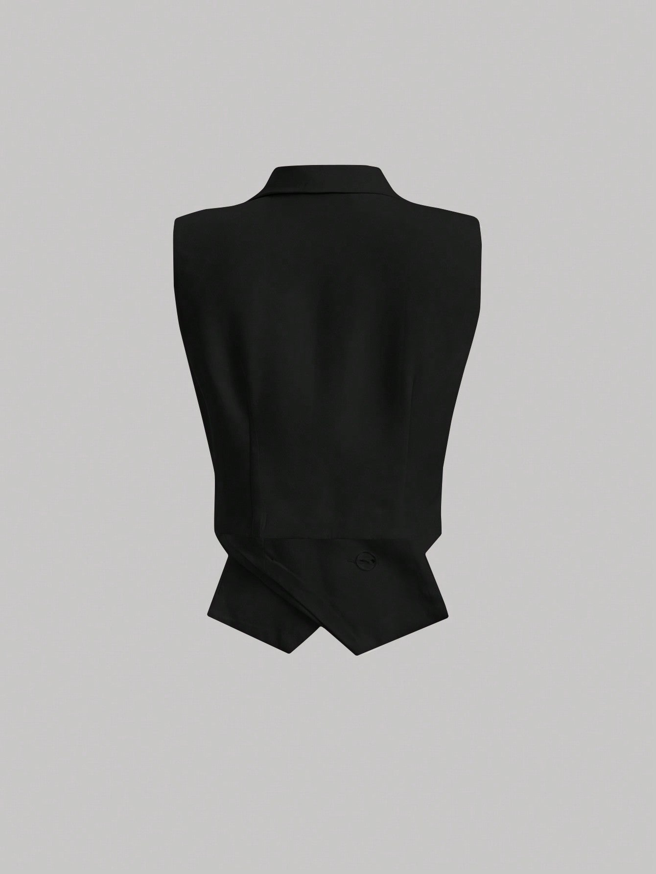Women's Black Party Solid Sleeveless Blazers