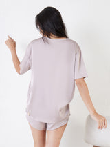 Women's Beige Everyday Regular Fit Solid Half Sleeves Night Suits