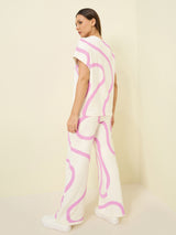 Women's White Everyday Regular Fit Printed Half Sleeves Co-ord Set