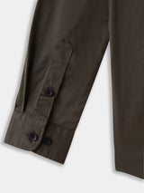 Boys Olive Casual Full Sleeves Graphic Twill Shirt