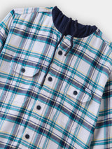 Boys White Casual Full Sleeves Checked Twill Shirt