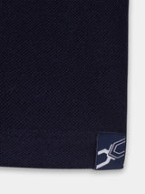 Boys Navy Casual Slim Fit Solid Half Sleeves Polo Tshirt