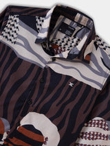 Boys Brown Casual Full Sleeves Printed Regular Shirt