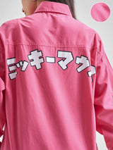 Women's Pink Casual Printed Regular Fit Full Sleeves Shirt