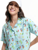 Women's Multicolor Casual Graphic Regular Fit Half Sleeves Shirt