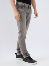 Men's Grey Casual Slim Fit Jeans