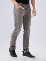 Men's Grey Mid-Rise Skinny Fit Cotton Blended Casual Jeans