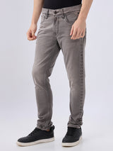 Men's Grey Mid-Rise Skinny Fit Cotton Blended Casual Jeans
