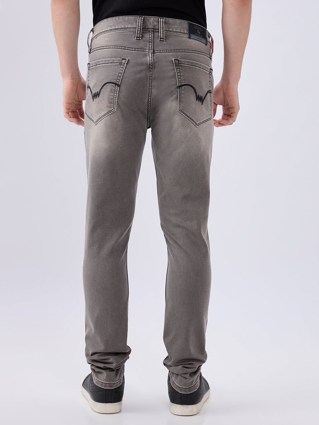 Men's Grey Mid-Rise Skinny Fit Cotton Blended Casual Jeans
