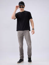 Men's Grey Mid-Rise Skinny Fit Cotton Blended Casual Jeans