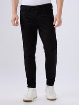 Men's Black Mid-Rise Skinny Fit Cotton Blended Casual Jeans