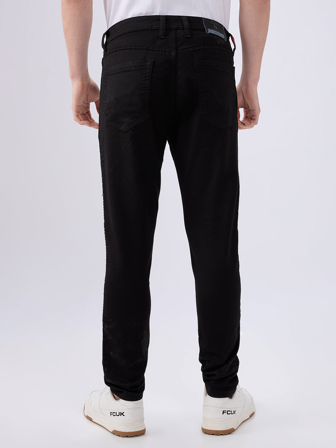 Men's Black Mid-Rise Skinny Fit Cotton Blended Casual Jeans