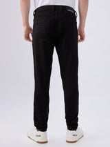 Men's Black Mid-Rise Skinny Fit Cotton Blended Casual Jeans