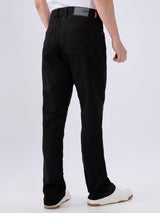Men's Black Mid-Rise Bootcut Cotton Blended Casual Jeans