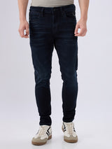 Men's Blue Mid-Rise Skinny Fit Cotton Blended Casual Jeans