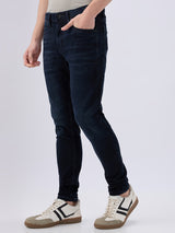 Men's Blue Mid-Rise Skinny Fit Cotton Blended Casual Jeans