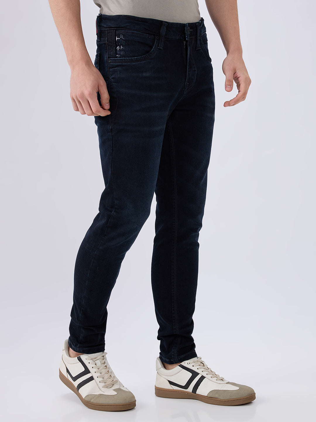 Men's Blue Mid-Rise Skinny Fit Cotton Blended Casual Jeans