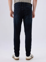 Men's Blue Mid-Rise Skinny Fit Cotton Blended Casual Jeans