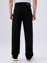 Men's Black Mid-Rise Baggy Cotton Blended Casual Jeans