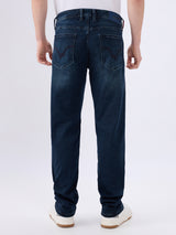 Men's Blue Mid-Rise Straight Fit Cotton Blended Casual Jeans