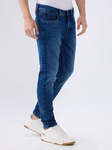 Men's Blue Mid-Rise Skinny Fit Cotton Blended Casual Jeans