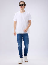 Men's Blue Mid-Rise Skinny Fit Cotton Blended Casual Jeans