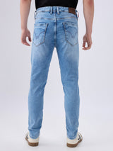 Men's Blue Mid-Rise Skinny Fit Cotton Blended Casual Jeans