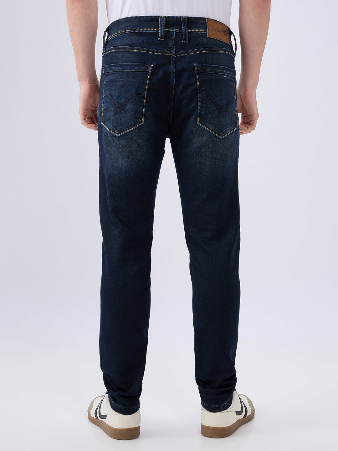 Men's Blue Mid-Rise Skinny Fit Cotton Blended Casual Jeans