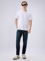 Men's Blue Mid-Rise Skinny Fit Cotton Blended Casual Jeans