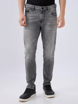 Men's Grey Mid-Rise Skinny Fit Cotton Blended Casual Jeans