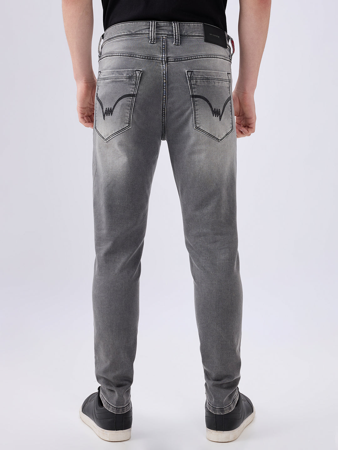 Men's Grey Mid-Rise Skinny Fit Cotton Blended Casual Jeans