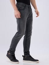 Men's Black Mid-Rise Skinny Fit Cotton Blended Casual Jeans