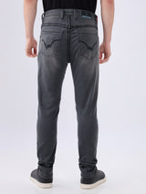 Men's Black Mid-Rise Skinny Fit Cotton Blended Casual Jeans