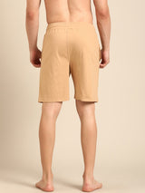 Men's Beige Cotton Regular Fit Shorts