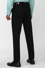 Men's Black Formal Solid Slim Fit Trouser