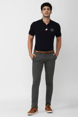 Men's Grey Casual Solid Slim Fit Trouser
