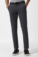 Men's Grey Casual Solid Slim Fit Trouser