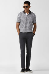 Men's Grey Casual Solid Slim Fit Trouser