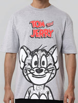 Men's Boxy Tom & Jerry Printed Round Neck Tshirt