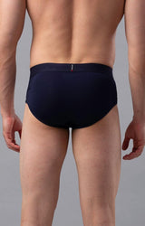 Men's Navy Mid-Rise Solid Brief