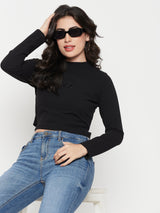 Women's Black Casual Full Sleeve Disney Top