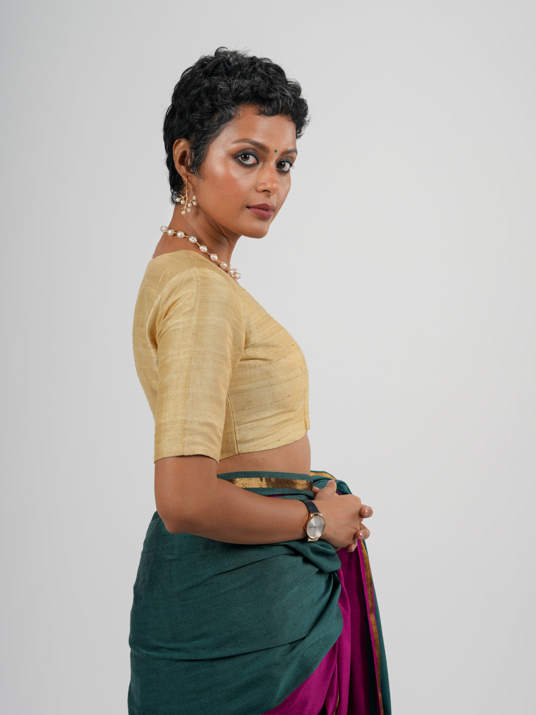 Women's Multicolor Cotton Acrylic Saree