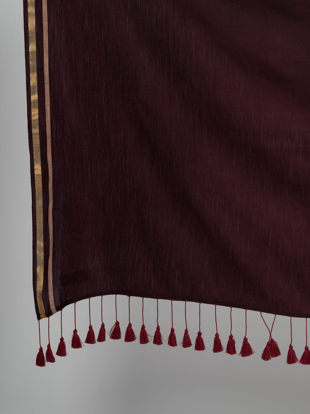 Women's Brown Cotton Acrylic Saree