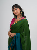 Women's Multicolor Cotton Acrylic Saree