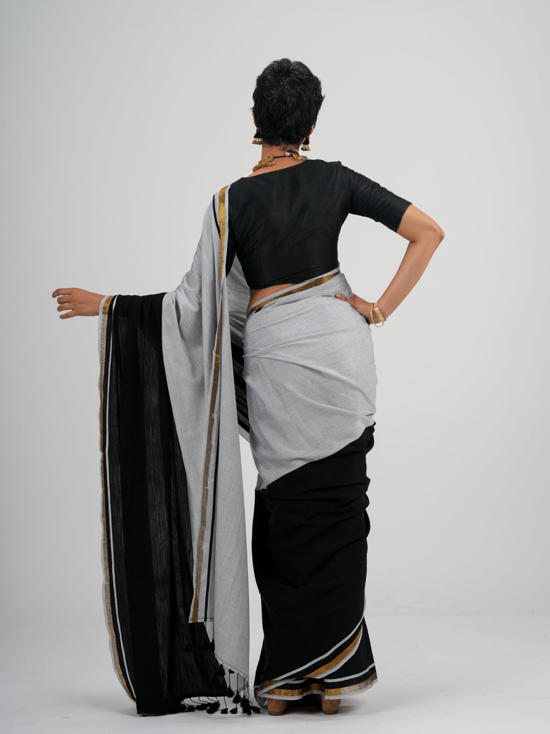 Women's Multicolor Cotton Acrylic Saree